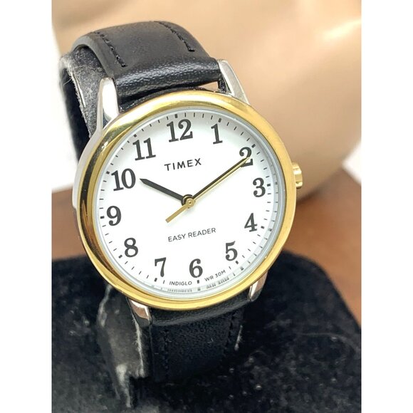 Timex Women's Watch TW2V94800 Quartz Indiglo White Dial Black Leather Strap 30mm - Picture 13 of 14